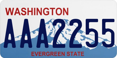 WA license plate AAA2255