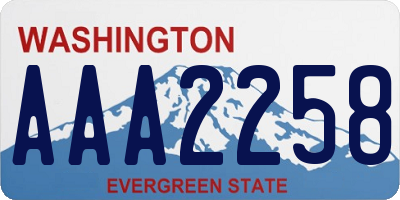 WA license plate AAA2258