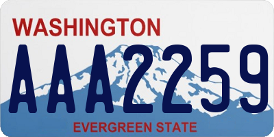 WA license plate AAA2259