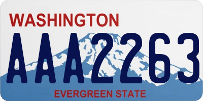 WA license plate AAA2263