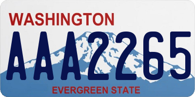 WA license plate AAA2265