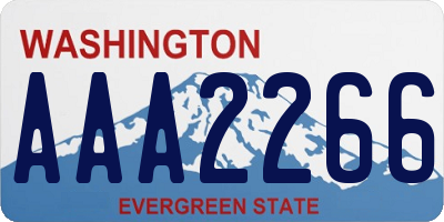 WA license plate AAA2266