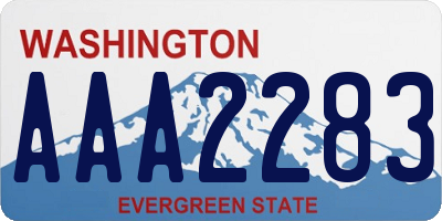 WA license plate AAA2283