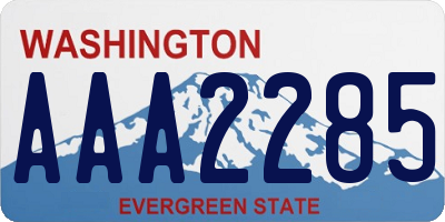 WA license plate AAA2285