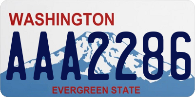 WA license plate AAA2286