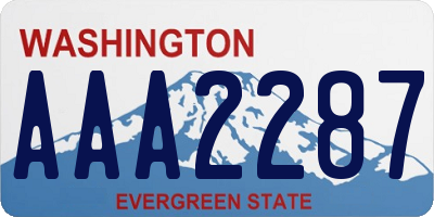 WA license plate AAA2287