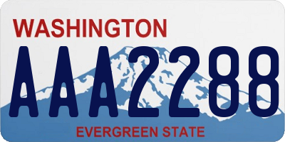 WA license plate AAA2288