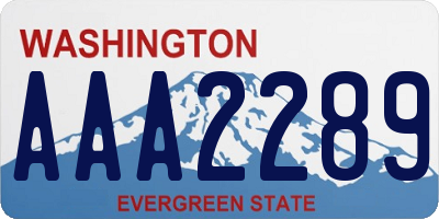 WA license plate AAA2289