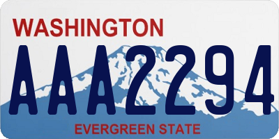 WA license plate AAA2294