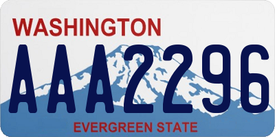 WA license plate AAA2296