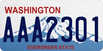 WA license plate AAA2301