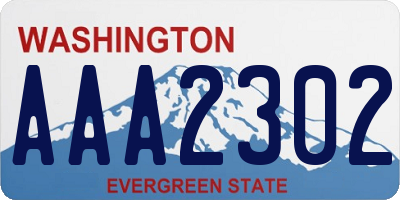 WA license plate AAA2302