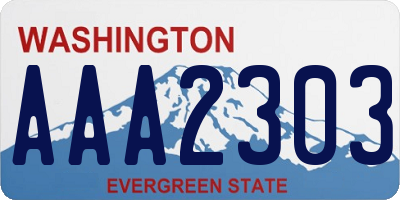 WA license plate AAA2303