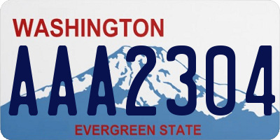 WA license plate AAA2304
