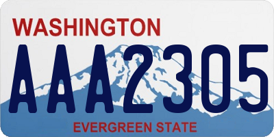 WA license plate AAA2305