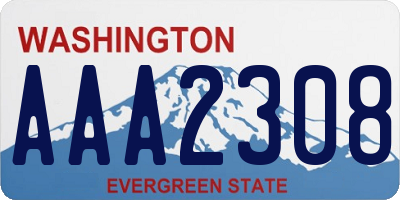 WA license plate AAA2308
