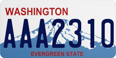 WA license plate AAA2310