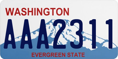 WA license plate AAA2311