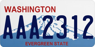 WA license plate AAA2312