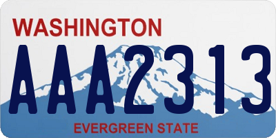 WA license plate AAA2313