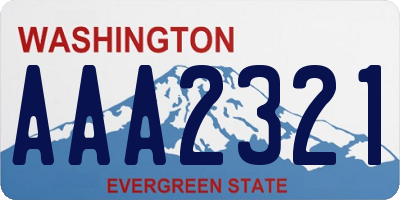 WA license plate AAA2321