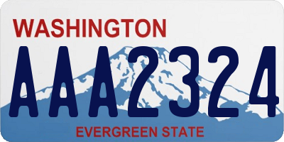 WA license plate AAA2324