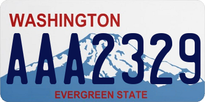 WA license plate AAA2329