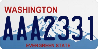 WA license plate AAA2331