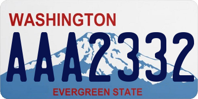 WA license plate AAA2332