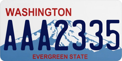 WA license plate AAA2335