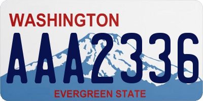 WA license plate AAA2336