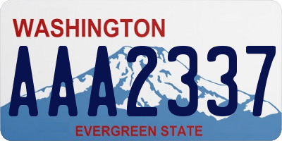 WA license plate AAA2337