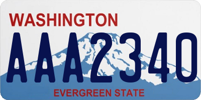 WA license plate AAA2340