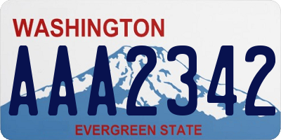 WA license plate AAA2342