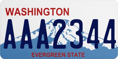 WA license plate AAA2344