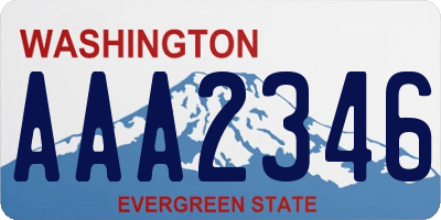 WA license plate AAA2346