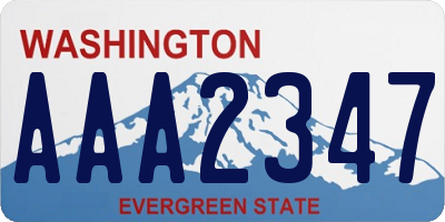 WA license plate AAA2347