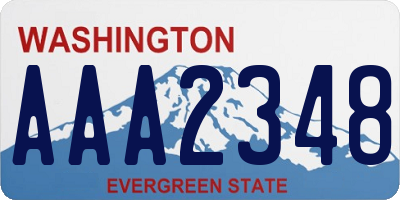 WA license plate AAA2348