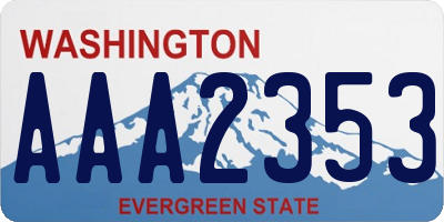 WA license plate AAA2353