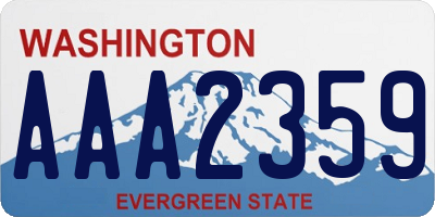 WA license plate AAA2359