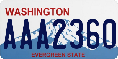 WA license plate AAA2360