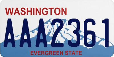 WA license plate AAA2361