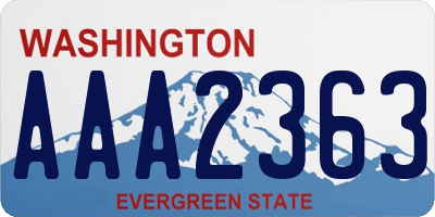 WA license plate AAA2363