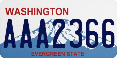 WA license plate AAA2366