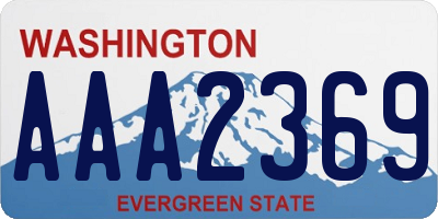 WA license plate AAA2369