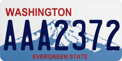 WA license plate AAA2372
