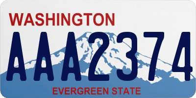 WA license plate AAA2374