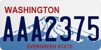 WA license plate AAA2375