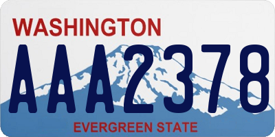 WA license plate AAA2378