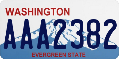 WA license plate AAA2382